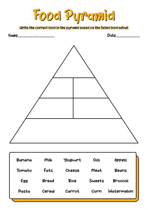 Food Pyramid Worksheet Pdf Support Worksheet The Best Porn Website