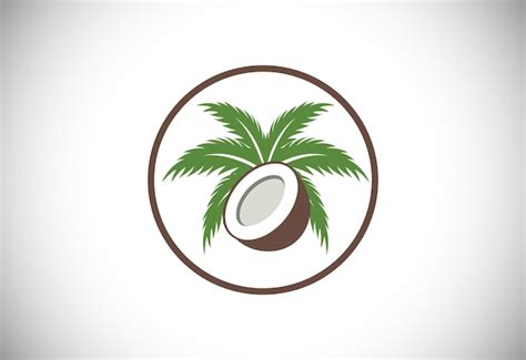 Design De Logotipo De Rvore De Coco Emblema De Leo De Coco De Produto