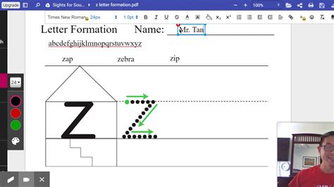 Z Letter Formation Youtube