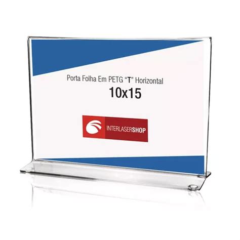 Display Porta Folha De Mesa T Horizontal Em Petg A6 10x15