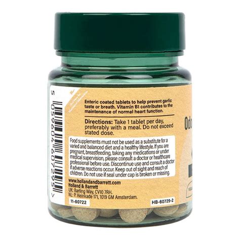 Holland Barrett Enteric Coated Odourless Garlic 1000mg 60 Tablets