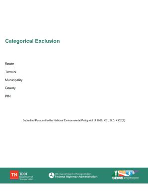 Fillable Online Categorical Exclusion Template Fax Email Print Pdffiller