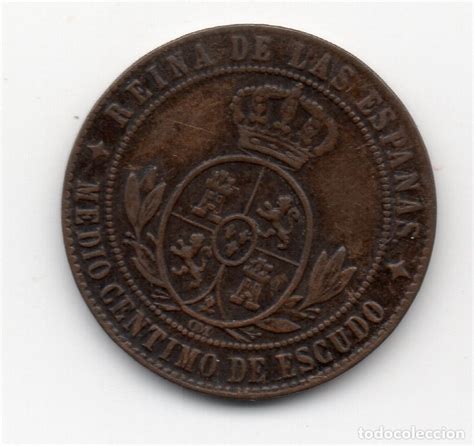 1 2 Centimo Escudo 1867 Isabel Ii Jubia Om Comprar Monedas De Isabel