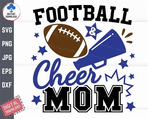 Football And Cheer Mom Svg Football Cheer Mom Svg Proud Etsy