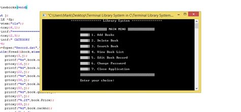 Terminal Library System In C With Source Code Sourcecodester