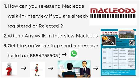 How To Participate Again In A Walk In Interview At Macleods