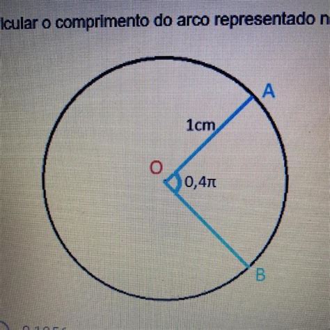 Calcular O Comprimento Do Arco Representado Na Figura Abaixo A 0 1256