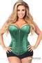 Top Drawer Dark Green Satin Steel Boned Corset SpicyLegs