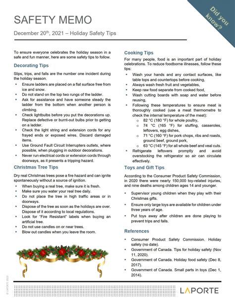 Holiday Safety Tips - Laporte Consultants