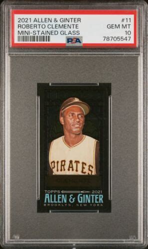 Topps Allen Ginter Roberto Clemente Mini Stained Glass Psa