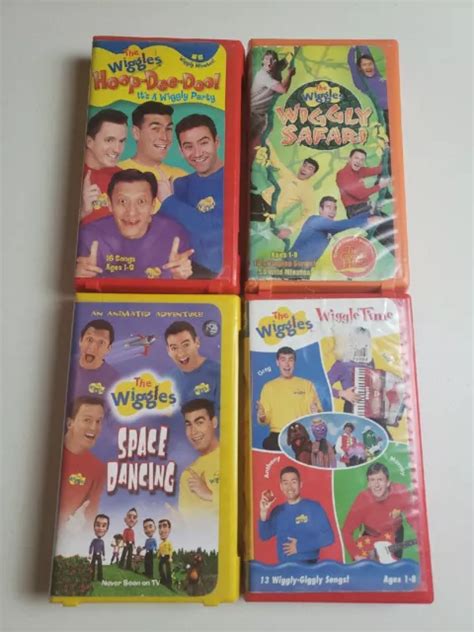 THE WIGGLES VHS Video Lot of 4 Hoop-Dee-Doo!, Space Dancing, Wiggle ...