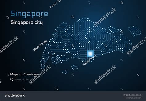 Singapore Map Capital Singapore City Shown Stock Vector (Royalty Free ...