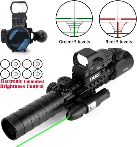 Uuq X Eg Tactical Rifle Scope Illuminated Red Green Range Finder