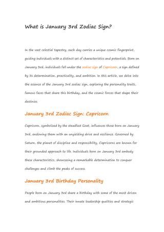 What is January 3rd Zodiac Sign? | PDF