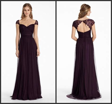 Bridesmaids Dresses 2015 Plum English Net A Line Long Sweetheart