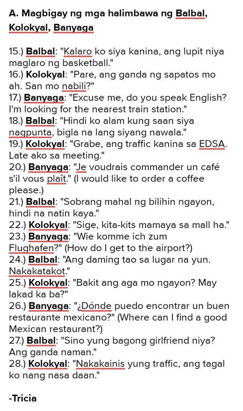 Iii Enumerasyon Panuto Ibigay Ang Mga Hinihinging Halimbawa Sa Mga