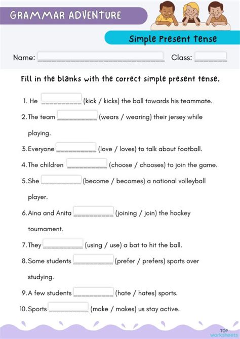 Simple Present Tense. Interactive worksheet | TopWorksheets