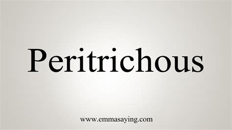 How To Say Peritrichous - YouTube