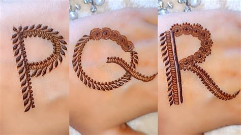 Beautiful Trending Alphabets Stylish P Q And R Letters Mehndi Design