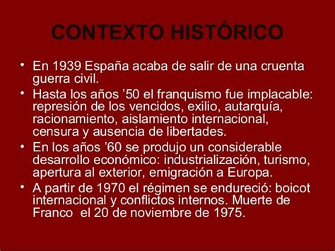 a red background with the words contexto historic in spanish, and an ...