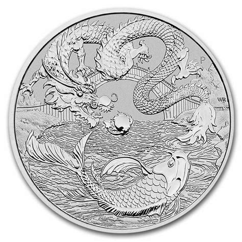 Australia 2023 Chinese Myths And Legends Dragon Koi 1 Oz Plata