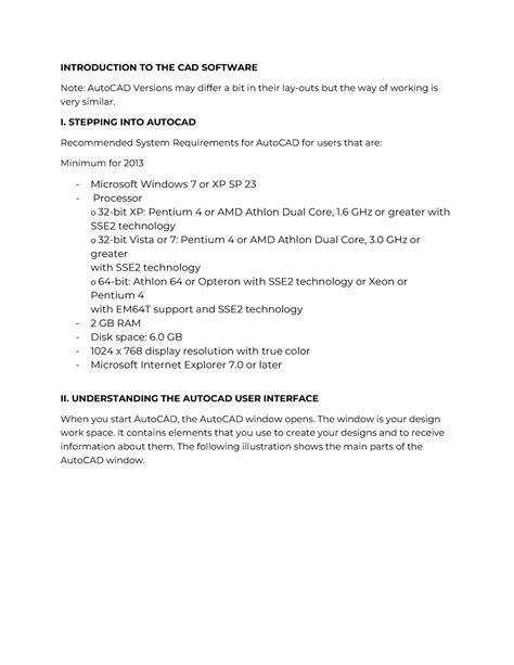 CAD Module 1 Lecture Notes 1 INTRODUCTION TO THE CAD SOFTWARE