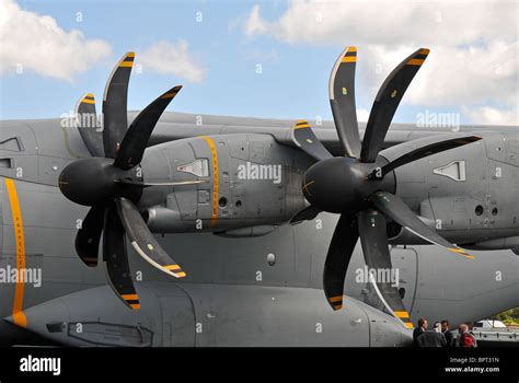 Airbus A400m Military Transport Plane Close Up Of Turboprop Stock