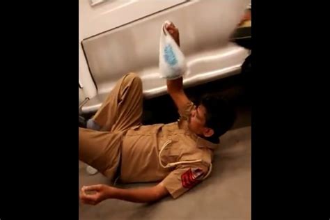 Video Of A Drunk Cop On Delhi Metro Goes Viral