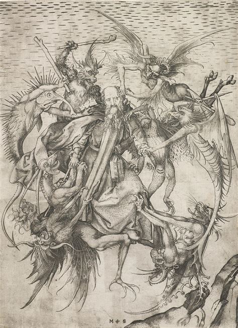 The Tribulations Of St Anthony Drawing By Martin Schongauer Fine Art