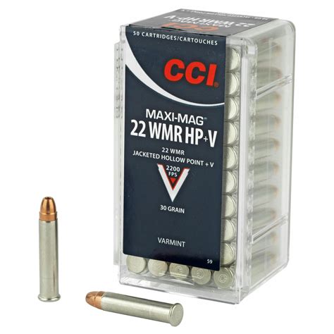 Cci Maxi Mag 22wmr 30 Grain Jacketed Hollow Point V 50 Round Box 59