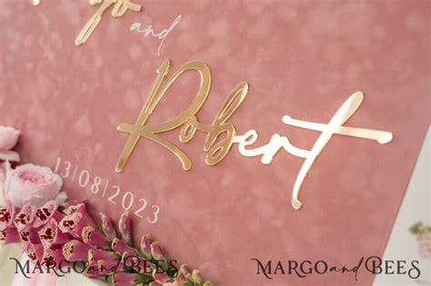 Luxury Velvet Blush Pink Wedding Welcome Sign Golden Wedding Decor