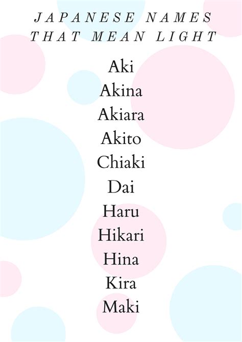 34 Japanese Names That Mean Light Namesbuddy