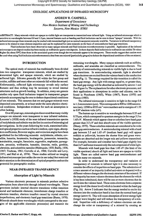 Aapg Datapages Archives Geologic Applications Of Infrared Microscopy