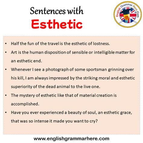 Sentences With Esthetic Esthetic In A Sentence In English Sentences