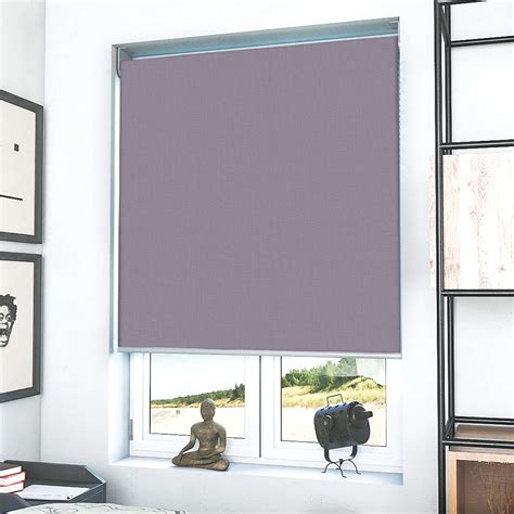 Motorised Bella Blackout Sloe Roller Blind Made To Measure Window