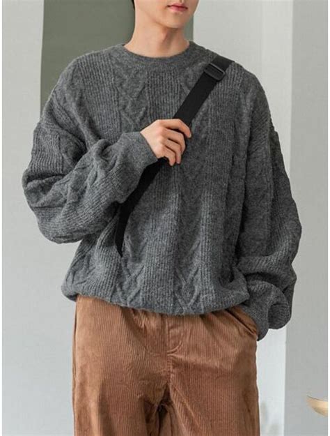 Buy Dazy Men Cable Knit Drop Shoulder Sweater Online Topofstyle