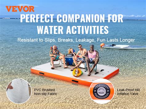 Vevor Inflatable Floating Dock 8 X 6ft Inflatable Dock Platform Non