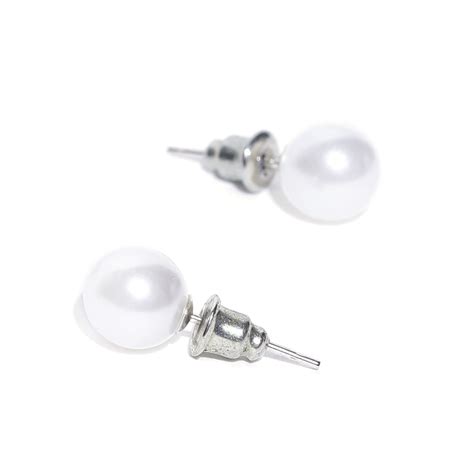 OOMPH Jewellery White Pearl Ear Stud Earrings For Women & Girls: Buy ...