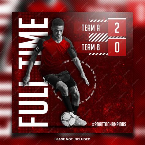 Premium Psd Full Time Football Flyer Social Media Post Template