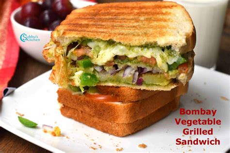 Bombay Grilled Vegetable Sandwich Mumbai Veg Sandwich Recipe Subbus