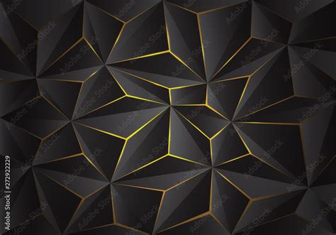 Abstract grey 3D triangle polygon pattern crack on yellow light design ...