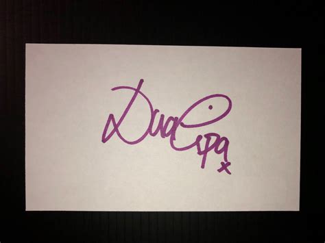 DUA LIPA Authentic Hand Signed Autograph Index Card With COA - Etsy