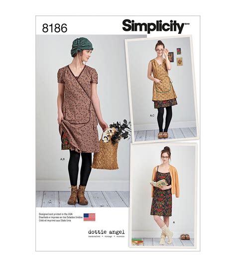 Simplicity Pattern 8186 Misses Frock Wrap And Slip Dress Size D5 4 12