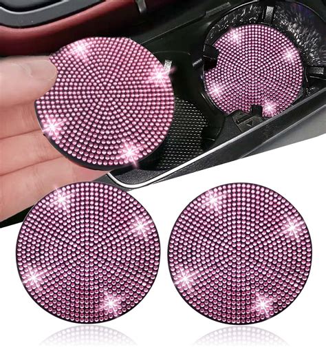 Amazon Pcs Bling Cup Holder Coasters For Car Universal Fashion