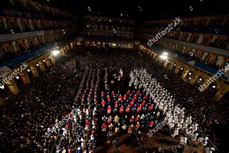 Tamborilleros Wearing Their Uniforms Take Part Editorial Stock Photo