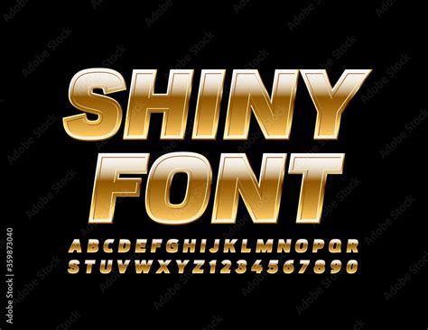 Vector Shiny Font. Modern Gold Font. Elite reflective Letters and ...