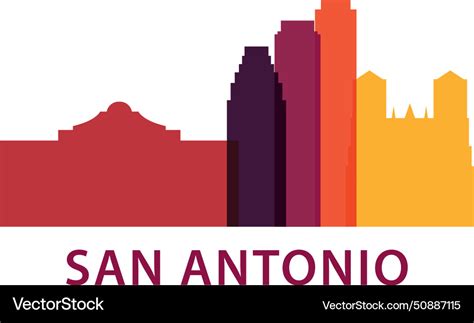 San antonio city skyline silhouette logo Vector Image