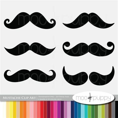 Mustache Clip Art Rainbow Mustache Instant By Mooandpuppy