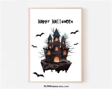 Halloween Haunted House Poster Halloween Haunted House - Etsy