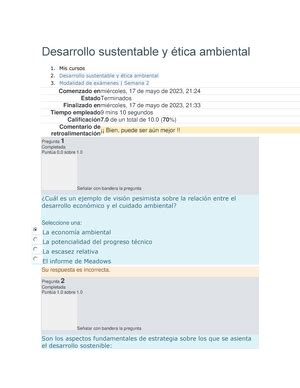 Puntos Extra 2 Autocalificable Desarrollo Sustentable Y Etica Ambiental